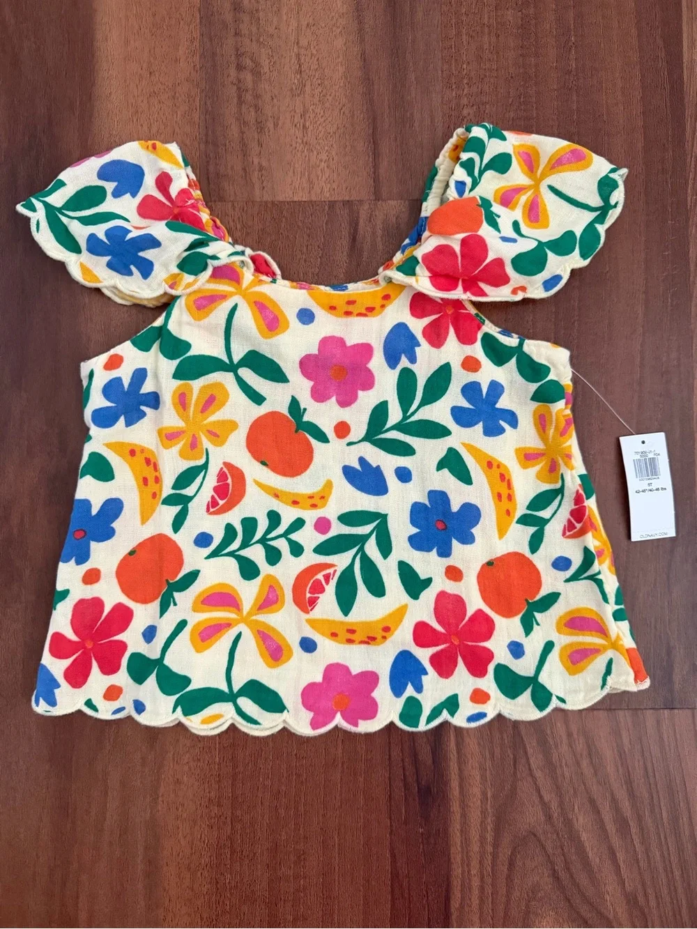 Old Navy Girls Cotton Ruffle Sleeve Top, 5T